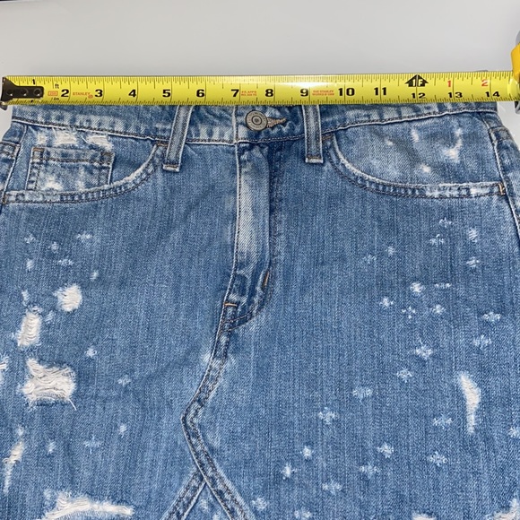 Flying Monkey Distressed Denim Mini Skirt - Picture 3 of 9